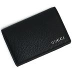 ショッピングカードケース （新品・未使用品）グッチ GUCCI ロゴ カードケース パスケース 名刺入れ 定期入れ レザー ブラック 黒 ダークシルバー金具 771152 箱付