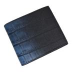 (新品・未使用品)フェンディ FENDI クロコダイル柄 グラデーション 札入れ 二つ折り財布 レザー ブラック ブルー 黒 青 7M0169 箱付