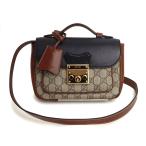 （新品・未使用品）グッチ GUCCI パドロック ミニ 2WAY ショルダー ハンドバッグ GGスプリームキャンバス カーフスキン レザー ブラウン ブラック 茶 黒 658487