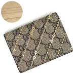 (新品・未使用品)グッチ GUCCI ホースビット プリント バイフォールド コンパクト 二つ折り財布 GGスプリームキャンバス レザー ベージュ ゴールド金具 774332