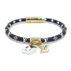 (未使用 展示品)ルイ ヴィトン LOUIS VUITTON ブレスレット アニモグラム #17 モノグラム ブラック 黒 ゴールド金具 M8664F 箱付