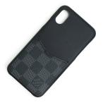 (未使用 展示品)ルイ ヴィトン LOUIS VUITTON IPHONE バンパー X XS 携帯 スマートフォンケース ダミエグラフィット カーフスキン レザー ブラック 黒 N40172