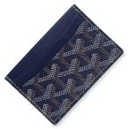 (未使用保管品)ゴヤール GOYARD ヘリンボーン サン シュルピス SAINT SULPICE カードケース 名刺入れ PVC カーフスキン レザー ネイビー イエロー 紺 青