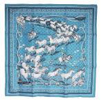 (新品・未使用品)エルメス HERMES カレ 55 バンダナ Les Mustangs Bandana 野生馬 スカーフ シルク100% ミント ブルーグリス ブラン ノワール 青 箱付