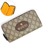 (新品・未使用品)グッチ GUCCI ネオヴィンテージ キャットヘッド タイガー ジップ 長財布 GGスプリームキャンバス レザー ベージュ イエロー ブラウン 473953