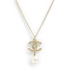 (未使用 展示品)シャネル CHANEL ココマーク ツイスト スイング パール ペンダント ネックレス 二段階調節 シャンパンゴールド A63047