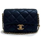 (未使用 展示品)シャネル CHANEL ココマーク マトラッセ ミニ フラップ チェーン ショルダーバッグ 2way 斜め掛け キャビアスキン レザー ネイビー 紺 AS2855