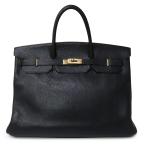 ショッピングバーキン （中古）エルメス HERMES バーキン 40 フィヨルド ブラック ノワール 〇F刻印 ハンドバッグ レザー ゴールド金具