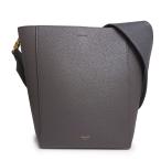 (未使用 展示品)セリーヌ CELINE サングル バケット スモール ショルダーバッグ グレインカーフレザー グレー ゴールド金具 18930