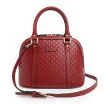 (新品・未使用品)グッチ GUCCI ミニ 2Way ショルダー ハンドバッグ 斜め掛け マイクログッチシマレザー レッド 赤 ライトゴールド金具 449654