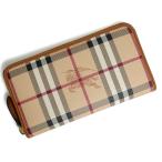 (未使用 展示品)バーバリー BURBERRY シャドーホース ノバチェック ラウンドファスナー 長財布 PVC カーフスキン レザー TAN タン ブラウン ベージュ 3861162