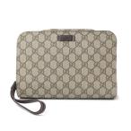 (未使用 展示品)グッチ GUCCI セカンド クラッチバッグ GGスプリームキャンバス レザー ベージュ ダークブラウン ライトゴールド金具 201755