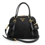 (未使用 展示品)プラダ PRADA 2Way 斜め掛け ショルダー ハンドバッグ テスート サフィアーノ レザー ナイロン ネロ ブラック 黒 ゴールド金具 1BB013