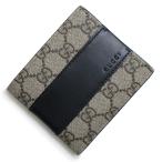 (美品)グッチ GUCCI エデン 札入れ 二つ折り財布 GGスプリームキャンバス カーフスキン レザー ベージュ ブラック 黒 451240