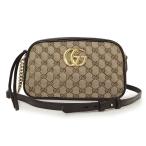(未使用 展示品)グッチ GUCCI GGマーモント キルティング スモール チェーン ショルダーバッグ 斜め掛け GGキャンバス ブラウン ベージュ 茶 447632