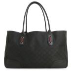 (美品)グッチ GUCCI シェリー トートバッグ GGナイロン レザー ブラック 黒 シルバー金具 293592