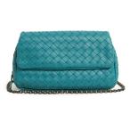 （未使用　展示品）ボッテガヴェネタ BOTTEGA VENETA イントレチャート ミニ チェーン ショルダーバッグ ラムスキン レザー カナール ブルーグリーン 310774