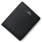 (新品・未使用品)フェンディ FENDI セレリア コインケース付き 二つ折り財布 カーフスキン レザー ブラック 黒 シルバー金具 7M0194 箱付