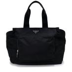 (未使用 展示品)プラダ PRADA トライアングル 三角ロゴプレート ナイロン ベビー マザーズ トートバッグ NERO ネロ ブラック 黒 シルバー金具 1BG102