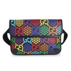 (新品・未使用品)グッチ GUCCI GGサイケデリック ベルトバッグ ウエスト ボディバッグ PVCコーティングキャンバス レザー マルチカラー ブラック 黒 598113