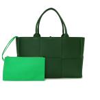 (未使用 展示品)ボッテガヴェネタ BOTTEGA VENETA イントレチャート ミディアム アルコ トート ハンドバッグ ラムスキン レインツリー グリーン 緑 609175