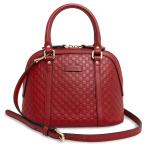 (未使用 展示品)グッチ GUCCI ミニ 2Way ショルダー ハンドバッグ 斜め掛け マイクログッチシマレザー レッド 赤 ライトゴールド金具 449654