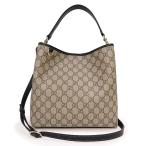 (未使用 展示品)グッチ GUCCI GGエンブレム ミディアム バケット 2way ショルダー ハンドバッグ 斜め掛け GGスプリームキャンバス レザー ベージュ 茶 815103