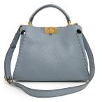 (未使用 展示品)フェンディ FENDI ピーカブー セレリア アイコニック エッセンシャリー 2Way ショルダー ハンドバッグ ローマンレザー ブルーグレー 8BN302