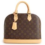 (美品)ルイ ヴィトン LOUIS VUITTON アルマ PM ハンドバッグ モノグラム ヌメ革 レザー ブラウン 茶 ゴールド金具 M53151