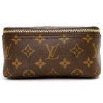 (新品・未使用品)ルイ ヴィトン LOUIS VUITTON キューブ ドゥ ランジュモン PM トラベルポーチ モノグラム ヌメ革 レザー ブラウン ゴールド金具 M43688