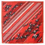 (新品・未使用品)エルメス HERMES カレ 90 Les Courses 競馬 スカーフ シルク100% ヴァーミリオン ルージュアッシュ ブラン レッド 赤 箱付