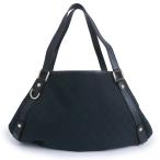 ショッピングＧＧキャンバス （中古）グッチ GUCCI アビー ハンドバッグ GGキャンバス カーフスキン レザー ブラック ライトゴールド金具 130736