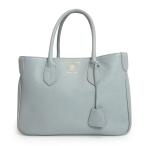 （未使用　展示品）エーディーエムジェーアクセソワドゥマドモワゼル A.D.M.J. -Accesoires De Mademoiselle- ハンドバッグ シュリンクレザー ブルーグレー