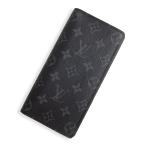 （美品）ルイ ヴィトン LOUIS VUITTON ポルトフォイユ ブラザ 二つ折り長財布 モノグラムエクリプス ブラック シルバー金具 M61697 箱付