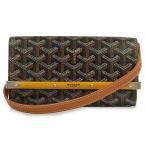 ショッピングゴヤール （美品）ゴヤール GOYARD モンテカルロ ミニケース ショルダーバッグ 斜め掛け PVCコーティングキャンバス カーフスキン レザー ブラック タン シルバー金具