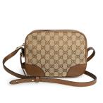 （未使用　展示品）グッチ GUCCI ショルダーバッグ 斜め掛け GGキャンバス カーフスキン レザー ブラウン ベージュ ゴールド金具 449413