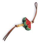 ショッピングスイカ （新品・未使用品）ロエベ LOEWE アンブレラ ウォーターメロン スイカ フルーツ バッグチャーム カーフスキン レザー ブラウン レッド グリーン C621232XAG 箱付