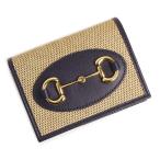 （新品・未使用品）GUCCI グッチ 621887 日本限定 1955 ホースビット カードケース ウォレット レザー ヴィンテージキャンバス ベージュ ネイビー 二つ折り財布