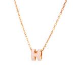 ショッピングエルメス （新品・未使用品）HERMES エルメス ポップアッシュ ミニ ポップ H ローズドラジェ ピンク ネックレス ペンダント ローズゴールド金具 箱付