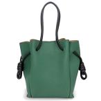 ショッピングLOEWE （美品）LOEWE ロエベ 321 12 T31 フラメンコ ノット スモール カーフスキン グリーン ブラック トートバッグ 巾着 ドローストリング レザー