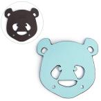 （新品・未使用品）HERMES エルメス petit h プティアッシュ パンダ アニマルモチーフ エプソン マルチカラー ブルー ブラウン シューズアクセサリー レザー