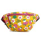 ( не использовался выставленный товар )GUCCI Gucci 502095 дети z грибы цветок GGs шкив m парусина желтый многоцветный ремень сумка-пояс серебряный металлические принадлежности 
