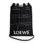 ショッピングロエベ （新品・未使用品）LOEWE ロエベ C756PHPX05 ドローストリング ポケット ラフィア ブラック ショルダーバッグ 斜め掛け ゴールド金具