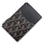 ショッピングゴヤール （未使用　展示品）GOYARD ゴヤール BOURBOPMLTY ブルボン ジップ付き PVCコーティングキャンバス カーフスキン カードケース 名刺入れ ブラック レザー 箱付