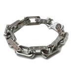 （美品）LOUIS VUITTON ルイ ヴィトン M00308 チェーン モノグラム ブレスレット Mサイズ 20cm シルバー