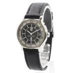 （中古）BVLGARI ブルガリ ST29S ソロテンポ クオーツ ステンレススチール グレインレザー ブラック シルバー 腕時計 保証書付