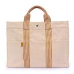 （未使用　展示品）HERMES エルメス ニューフールトゥ MM トート トワルアッシュ オレンジ ハンドバッグ キャンバス シルバー金具