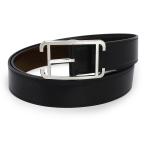 （中古）HERMES エルメス ケープコッド 32MM ボックスカーフ シャモニー ブラック ブラウン Z刻印 リバーシブル ベルト 90CM レザー シルバー金具