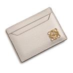 （新品・未使用品）LOEWE ロエベ C821075X09 アナグラム プレーン カードホルダー ぺブルグレインカーフスキン レザー ライトゴースト グレー ゴールド金具