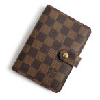 ( не использовался выставленный товар )LOUIS VUITTON Louis Vuitton R20700 обложка для записной книжки 6 дыра тип Damier Brown обложка для записной книжки Gold металлические принадлежности initial ввод с ящиком 